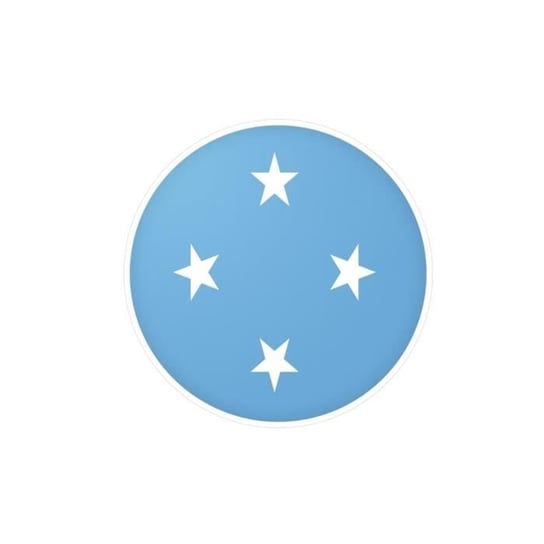 Okrągła naklejka Flaga Sfederowanych Stanów Mikronezji 9 cm po 1000 sztuk Inny producent (majster PL)