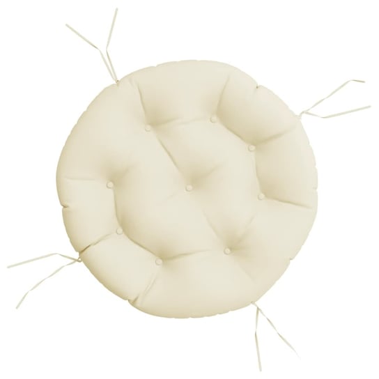 Okrągła poduszka, kremowa, Ø 60 x11 cm, tkanina Ox vidaXL