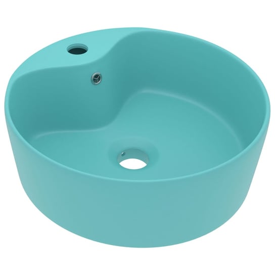 Okrągła umywalka ceramiczna - Jasna zieleń, 36x13c / AAALOE Inna marka