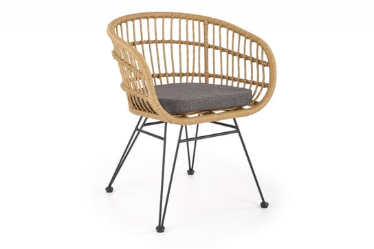 Okrągłe krzesło rattanowe z poduszką AMMI Konsimo Konsimo