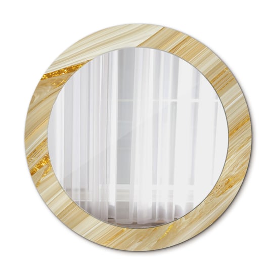 Okrągłe Lustro Łazienkowe Złoty abstrakcyjny 70cm Tulup