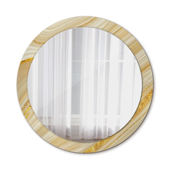 Okrągłe Lustro Łazienkowe Złoty abstrakcyjny 90cm Tulup