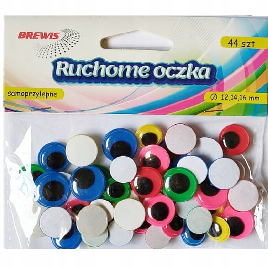 OKRĄGŁE RUCHOME OCZKA MIX ROZMIARÓW 44 SZTUKI KOLOR BREWIS Brewis