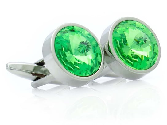 Okrągłe spinki z zielonymi kryształami M2 Modini