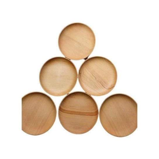 Okrągłe talerze drewniane - 15 cm - 4 szt Inna marka