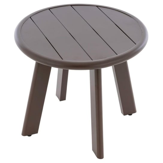 Okrągły aluminiowy stolik, ciemnobrązowy Garthen