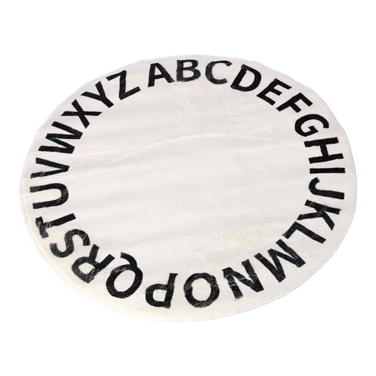 Okrągły dywan, antypoślizgowy 80 x 80 cm - wzór Alfabet Hedo