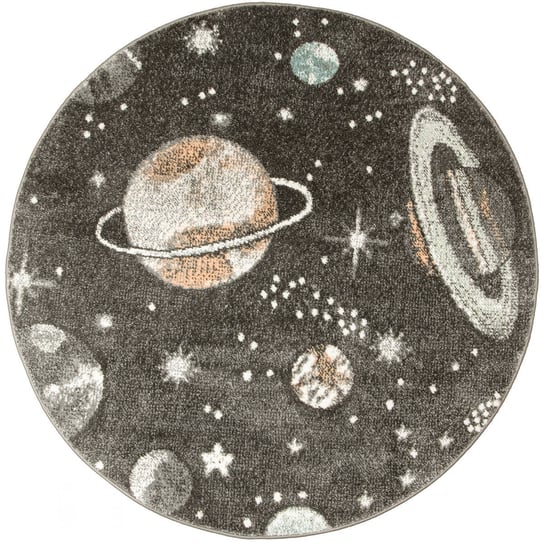 Okrągły Dywan Lima C288A d.grey/l.grey Szary Kremowy Planety Gwiazdy Kosmos-śr. 100 cm Inna marka