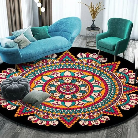 OKRĄGŁY DYWAN w stylu vintage | Mandala 100X100 Inna marka