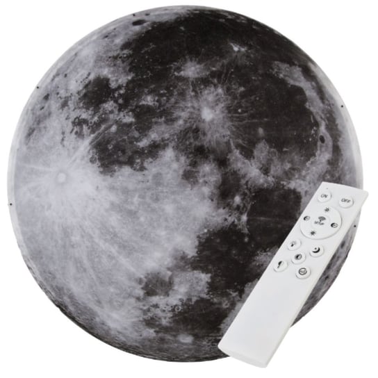 Okrągły kinkiet księżyc ABIGALI-MOON LED 24W z pilotem plafon szary ABIGALI