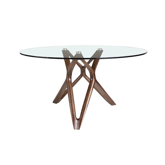 Okrągły stół ze szkła i drewna  1108 ANGEL CERDA Angel Cerda