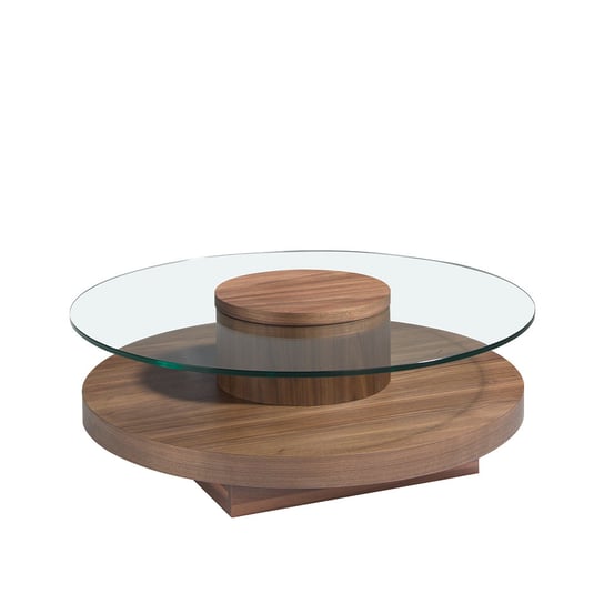 Okrągły stolik kawowy z drewna orzechowego  2052 ANGEL CERDA Angel Cerda