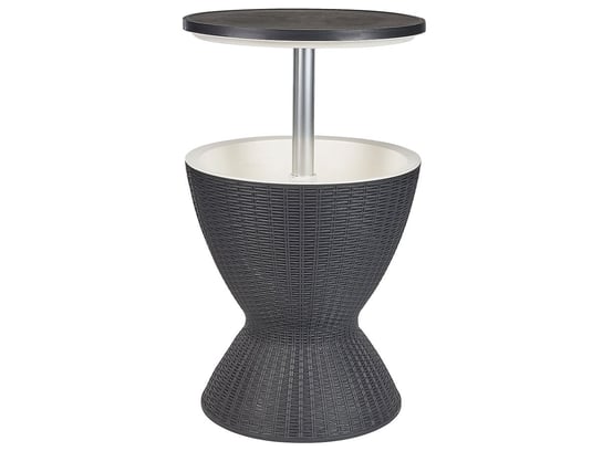 Okrągły stolik z funkcją chłodzenia, Aisa, ⌀ 48 cm, czarny Beliani