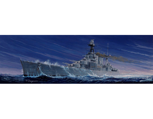 Okręt HMS Hood, model do sklejania TRUMPETER