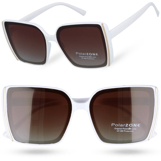 Okulary Damskie Daniela White Oversize UV-400 Polaryzacyjne MORAMO