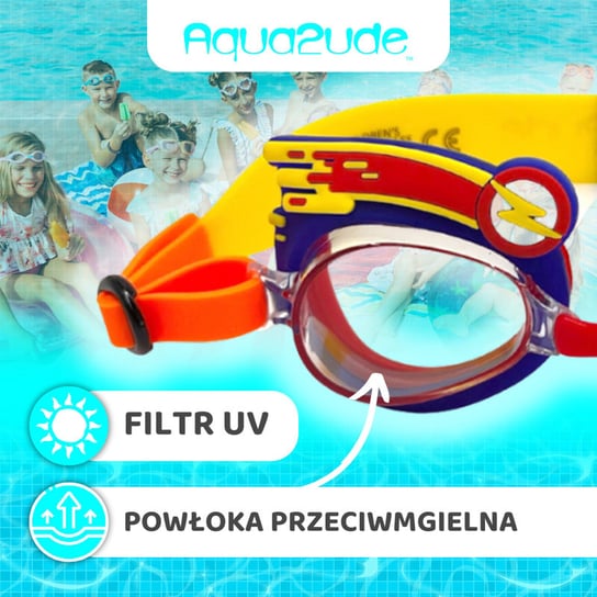 Okulary do pływania dla dzieci Błyskawica 3+, Aqua2ude Aqua2ude