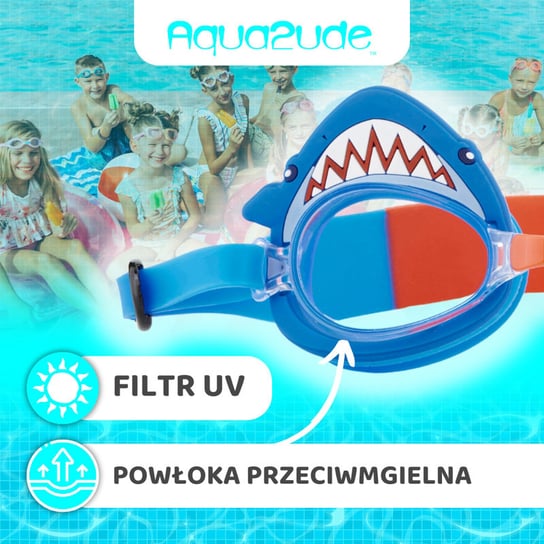 Okulary do pływania dla dzieci Szczęki rekina 2, Aqua2ude Aqua2ude