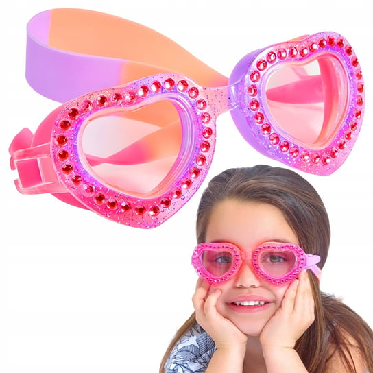Okulary Gogle Pływackie Anti-Fog Dla Dzieci Okularki Do Pływania Serce Róż Go-Ve1-Heart LOGIT