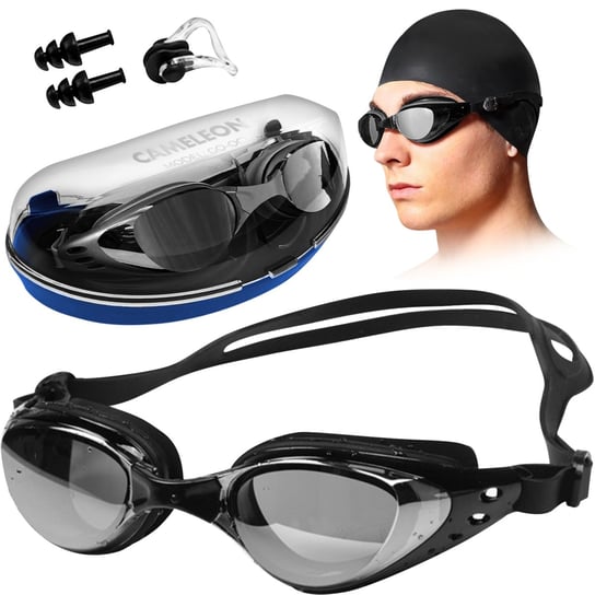 Okulary Gogle Pływackie na Basen do Pływania ANTI-FOG + Etui + Zatyczki Nos OC-ZA1 LOGIT