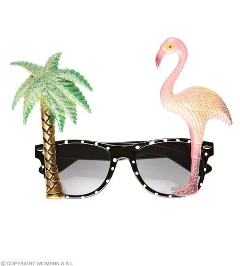 Okulary Hawajskie Z Flamingiem I Palmą Widmann