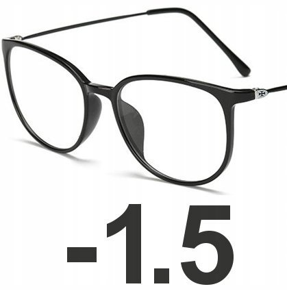 Okulary kujonki korekcyjne minusy czarne -1.5 Swokance