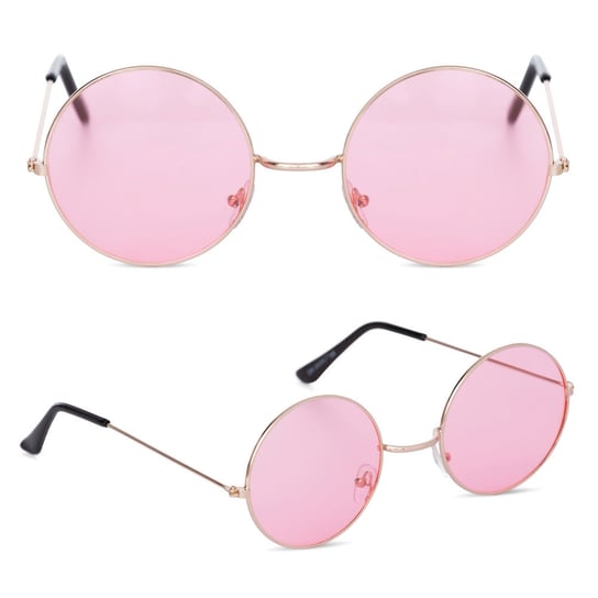 Okulary Lenonki Przeciwsłoneczne Metalowe Różowe - Ok-Sun-Dr-3509-C11 Aleszale