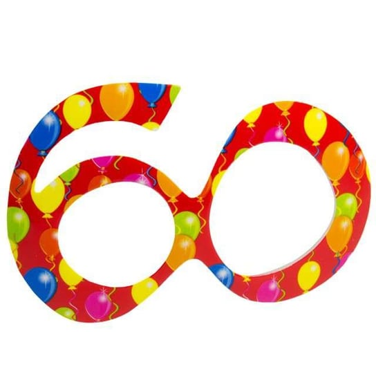 Okulary party, 60 urodziny - Balony, czerwone Folat