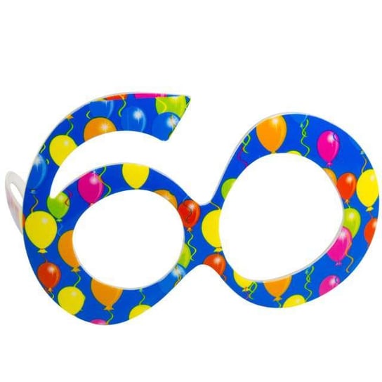 Okulary party, 60 urodziny - Balony, niebieskie Folat