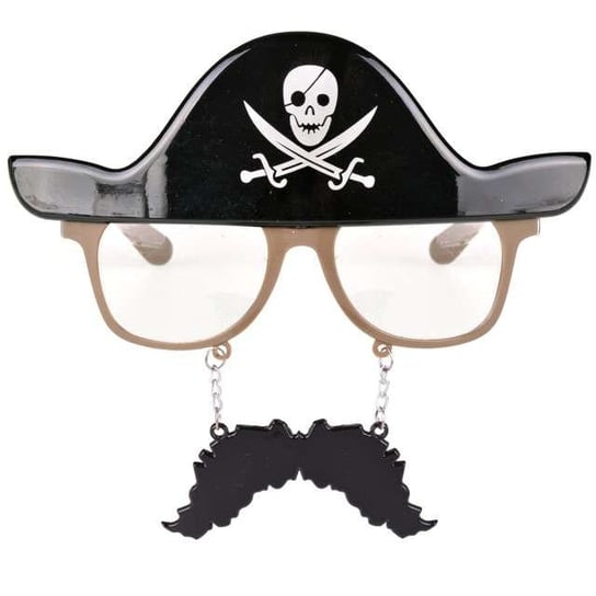 Okulary party, Pirat z wąsami, czarne Arpex