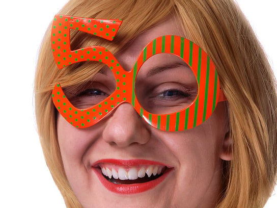 Okulary party, Urodziny 50, pomarańczowy PartyDeco