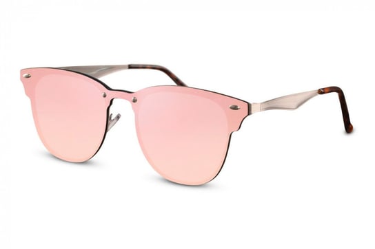 okulary przeciwsłoneczne damskie panto semi-brimless cat. 3 różowe/różowe TWM