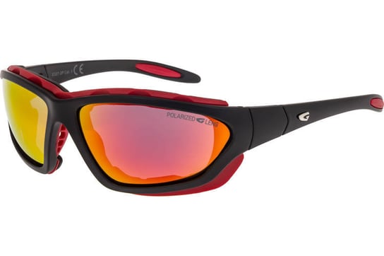 Okulary przeciwsłoneczne E327-2P matt black/red Goggle