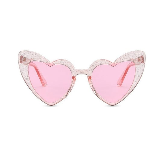 Okulary Przeciwsłoneczne Heart Glitter Pink Ok282Wz1 eCarla