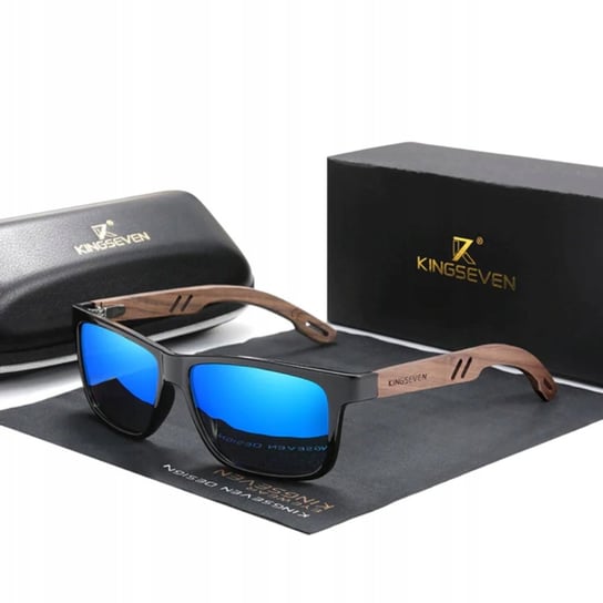 OKULARY PRZECIWSŁONECZNE KINGSEVEN UV400 DREWNIANE SNM