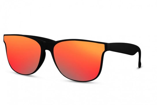 okulary przeciwsłoneczne prostokątne w pełnej oprawie kat. 3 czarne/czerwone TWM