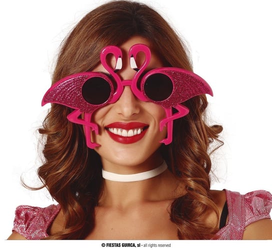 Okulary przeciwsłoneczne różowe z flamingami ABC