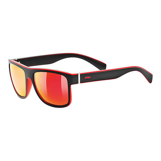 Okulary przeciwsłoneczne UVEX LGL 21, filtr UV400, unisex, czarno-czerwone UVEX