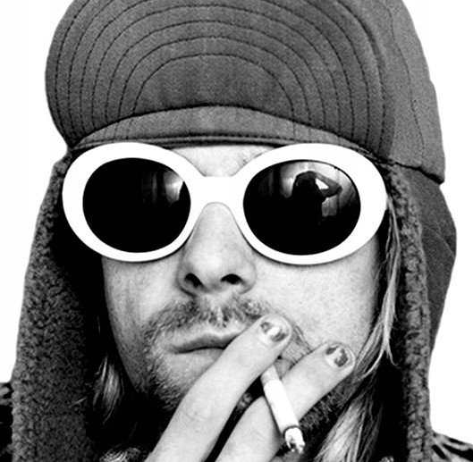 Okulary retro owalne Kurt Cobain muchy NIRVANA Edibazzar