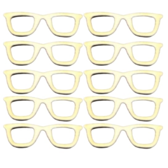 Okulary scrapki drewniane sklejka ozdobne 10szt Kolorowe Motki