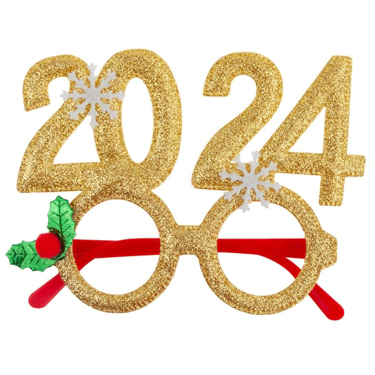 Okulary Sylwestrowe Plastikowe Świąteczne Na Sylwestra Mikołaj 2023/2024 MARTOM