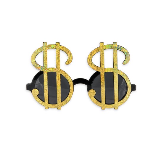 Okulary w kształcie złotego dolara holograficzne Inna marka