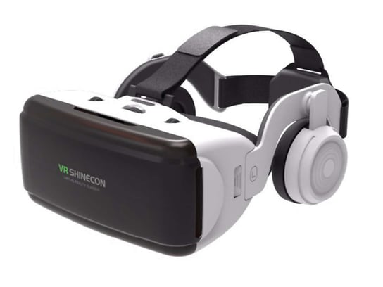 Okulary wirtualne VR gogle 3D ze słuchawkami do telefonu do gier/ filmów Białe Shinecon