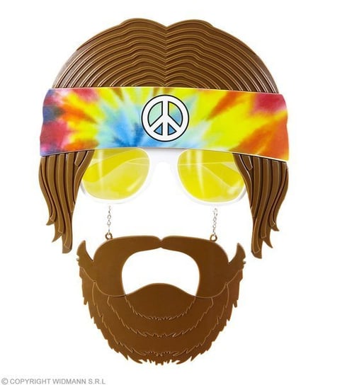 Okulary Z Brodą I Wąsami Hippie Widmann
