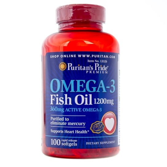 Olej Omega-3 PURITAN'S PRIDE, 1200 mg,  Suplement diety, 100 kaps. Puritan's Pride