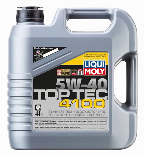 Olej silnikowy LIQUI MOLY MOLY TOP TEC 4100 2195, 5W40, 4L LIQUI MOLY
