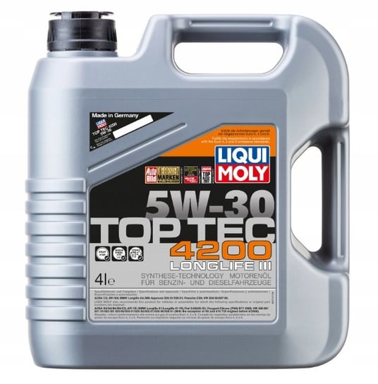 Olej silnikowy LIQUI MOLY MOLY TOP TEC 4200 3715 +, 5W30, 4L LIQUI MOLY