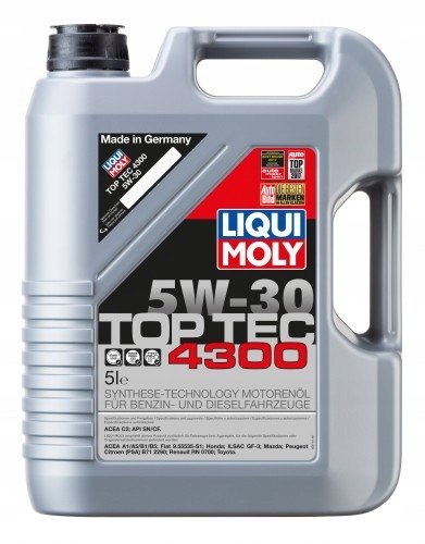 Olej silnikowy LIQUI MOLY MOLY TOP TEC 4300 2324 +, 5W30, 5L LIQUI MOLY