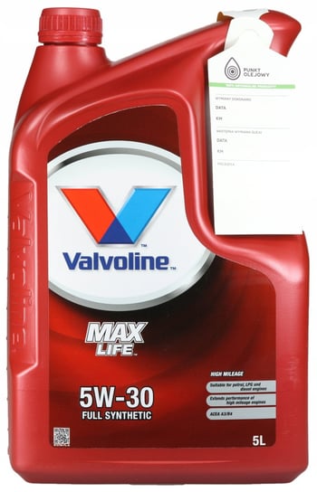 Olej silnikowy VALVOLINE MAXLIFE A3/B4 502-505.00 +, 5W30, 5L ...