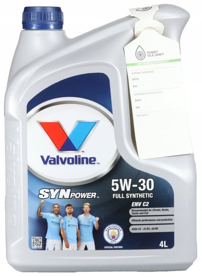 Olej silnikowy VALVOLINE SYNPOWER ENV C2 +, 5W30, 4L Valvoline