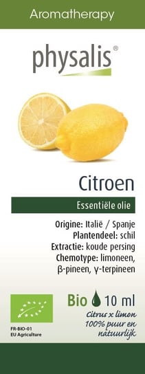 OLEJEK ETERYCZNY CYTRYNA ZWYCZAJNA (CITROEN) BIO 10 ml - PHYSALIS Physalis